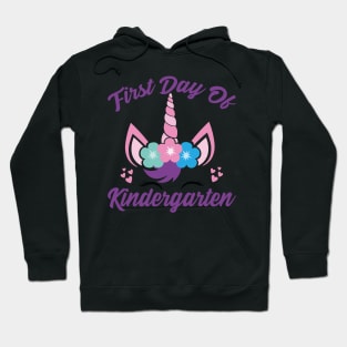 Unicorn With Purple Text | First Day of Kindergarten Hoodie